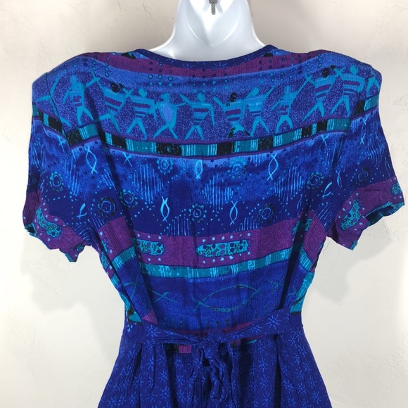 Just in Thyme Ltd vintage blue ocean themed dress size 14P - Picture 9 of 11